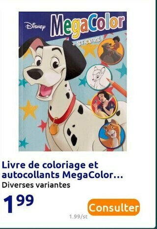 Action Livre de coloriage et autocollants megacolor ... offre