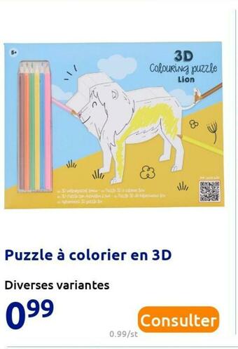 Action Puzzle à colorier en 3d offre
