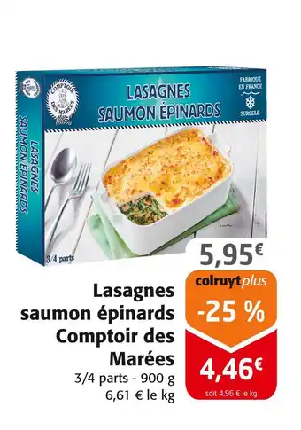 Colruyt Comptoir des Marées Lasagnes saumon épinards offre