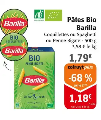 Colruyt Barilla Pâtes Bio offre