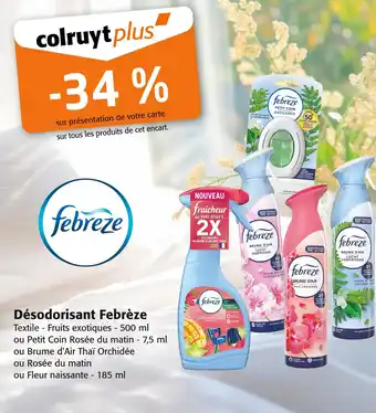 Colruyt Febrèze -34% sur tous les produits de cet encart offre