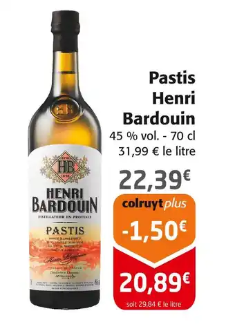 Colruyt Henri Bardouin Pastis offre
