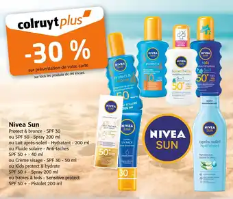 Colruyt Nivea Sun -30% sur tous les produits de cet encart offre