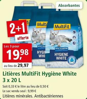 Maxi Zoo Multifit litières hygiène white offre
