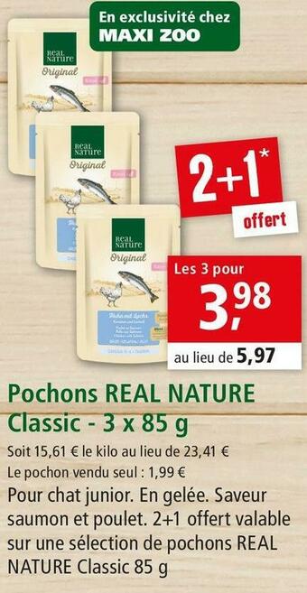Maxi Zoo Real nature pochons classic offre