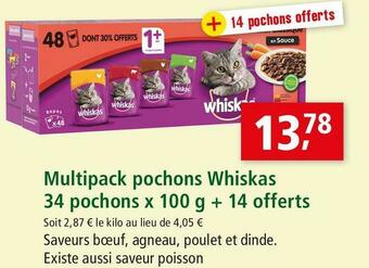 Maxi Zoo Whiskas multipack pochons offre
