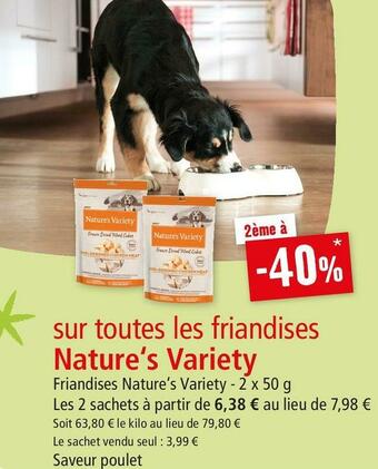 Maxi Zoo Nature‘s variety bon plan sur toutes les friandises de la marque nature‘s variety offre