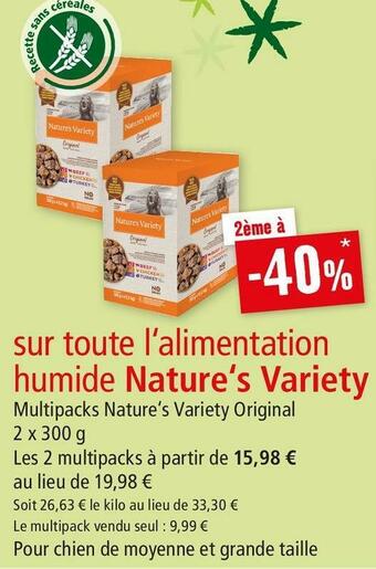 Nature‘s variety bon plan sur toute l‘alimentation humide