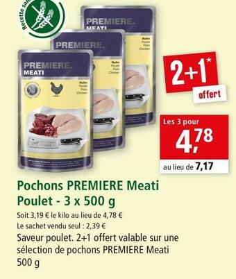 Maxi Zoo Premiere pochons meati poulet offre