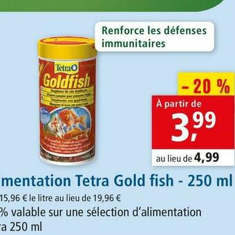 Maxi Zoo Tetra alimentation tetra gold fish - 250 ml offre
