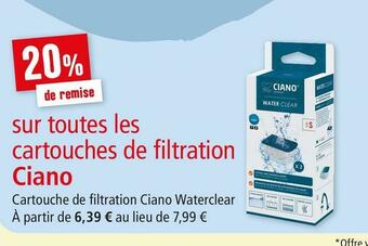 Maxi Zoo Ciano bon plan sur toutes les cartouches de filtration offre