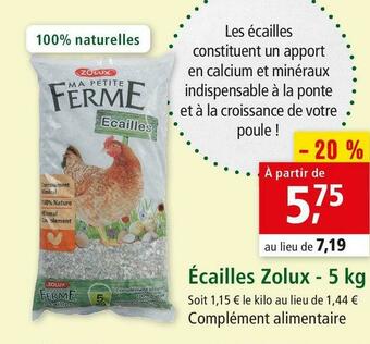 Maxi Zoo Zolux écailles offre