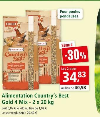 Maxi Zoo Country‘s best alimentation gold 4 mix offre