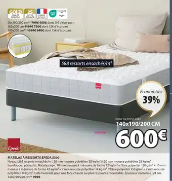 JYSK MATELAS À RESSORTS EPEDA S300 offre