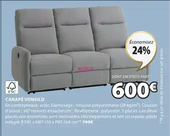 JYSK CANAPÉ VONSILD offre