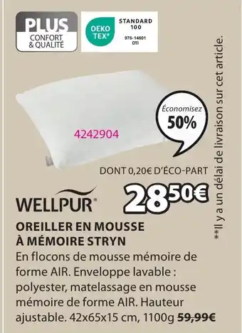 JYSK OREILLER EN MOUSSE À MÉMOIRE STRYN offre