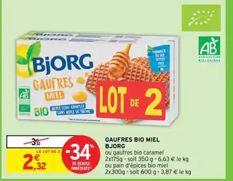 Intermarché Contact GAUFRES BIO MIEL BJORG offre