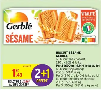 Intermarché Contact BISCUIT SÉSAME GERBLE offre