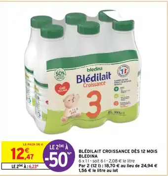 Intermarché Contact BLÉDILAIT CROISSANCE DÈS 12 MOIS BLEDINA offre