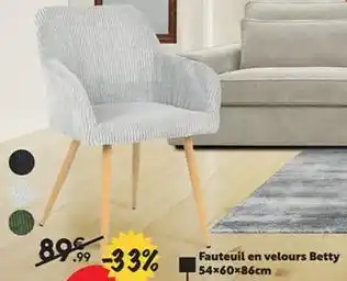 Maxi Bazar Fauteuil en velours betty offre