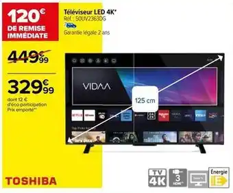 MAC Cosmetics Toshiba - téléviseur led 4k réf.: 50uv2363dg offre