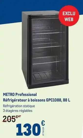 METRO Metro - professional réfrigérateur à boissons gpc1088 offre