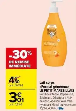 Le petit marseillais - lait corps format généreux