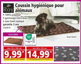 Norma Roy Coussin hygiénique pour animaux offre
