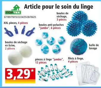 Norma TOPTEX Article pour le soin du linge offre