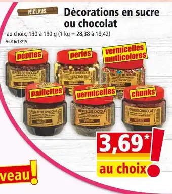 Norma NICLAUS Décorations en sucre ou chocolat offre