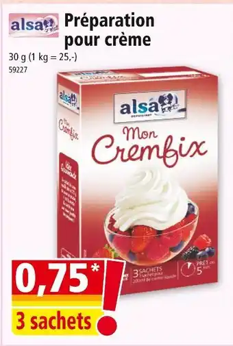 Norma Alsa Préparation pour crème offre