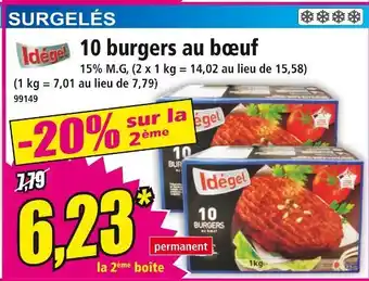Norma Idégel 10 burgers au bœuf offre
