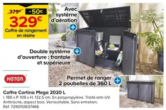 Castorama Keter Coffre Cortina Mega 2020 L offre