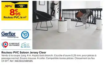 Castorama Gerflor Rouleau PVC Saloon Jersey Clear offre