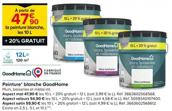 Castorama GoodHome Peinture* blanche offre