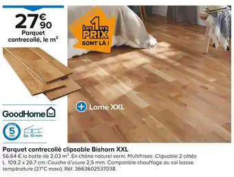 Castorama GoodHome Parquet contrecollé clipsable Bishorn XXL offre