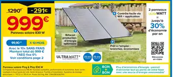 Castorama ULTRA WATT Panneau solaire Plug & Play 830 W offre