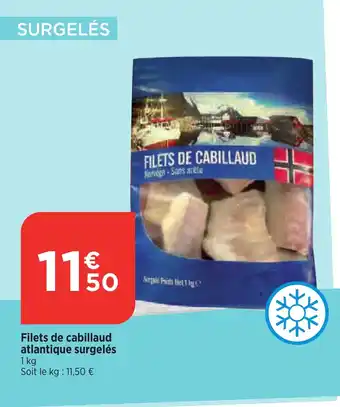 Bi1 Filets de cabillaud atlantique surgelés offre