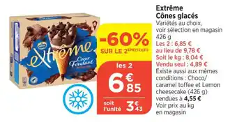 Bi1 Extrême Cônes glacés offre