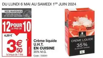Promocash En cuisine - crème liquide u.h.t offre