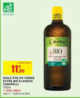 HUILE D'OLIVE VIERGE EXTRA BIO CLASSICO CARAPELLI