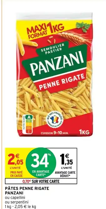 Intermarché Hyper PÂTES PENNE RIGATE PANZANI offre