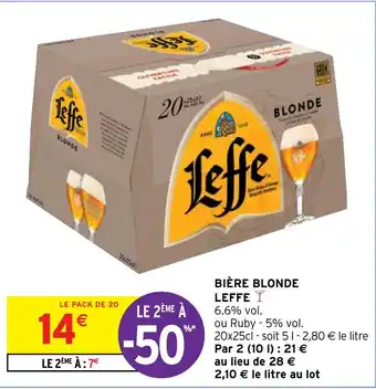 Intermarché Hyper BIÈRE BLONDE LEFFE offre