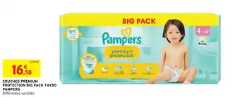 Intermarché Hyper COUCHES PREMIUM PROTECTION BIG PACK T4X50 PAMPERS offre
