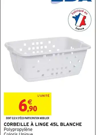 Intermarché Hyper CORBEILLE À LINGE 45L BLANCHE offre