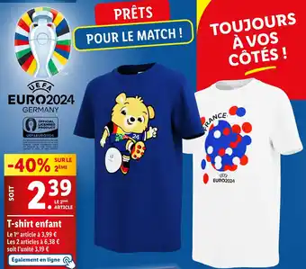 Lidl T-shirt enfant offre