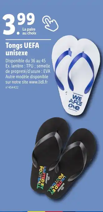 Lidl Tongs UEFA unisexe offre