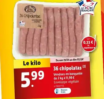 Lidl 36 chipolatas (2) offre