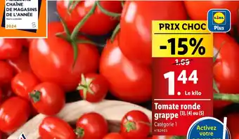 Lidl Tomate ronde grappe offre