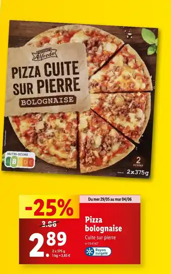 Lidl Pizza bolognaise offre